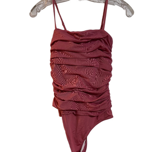 Express ruffle pink body suit